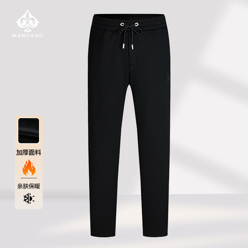 Mangano曼加龙 2025秋冬新品百搭加绒抽绳休闲裤宽松直筒运动裤男,男装,休闲裤,淘宝优惠券,粉丝福利购,淘宝优惠卷