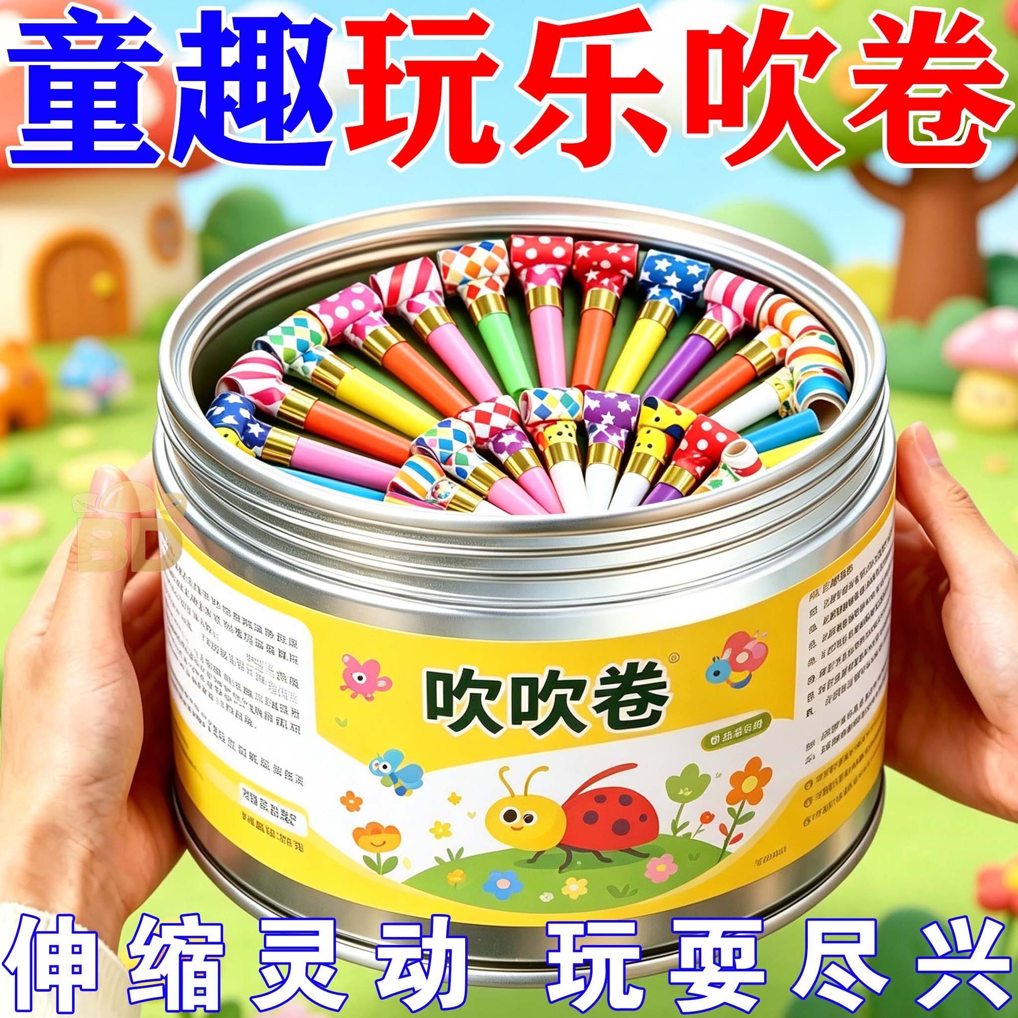创意新款可爱吹龙哨子伸缩口哨吹吹卷卡通早教玩具生日派对小喇叭