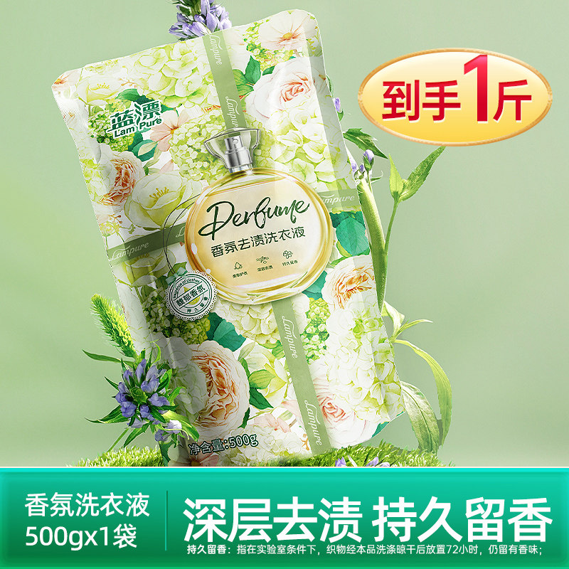 500g袋装香氛洗衣液家用实惠护衣手洗机洗去渍清洗液蓝漂-AY,洗护清洁剂/卫生巾/纸/香薰,常规洗衣液,淘宝优惠券,粉丝福利购,淘宝优惠卷