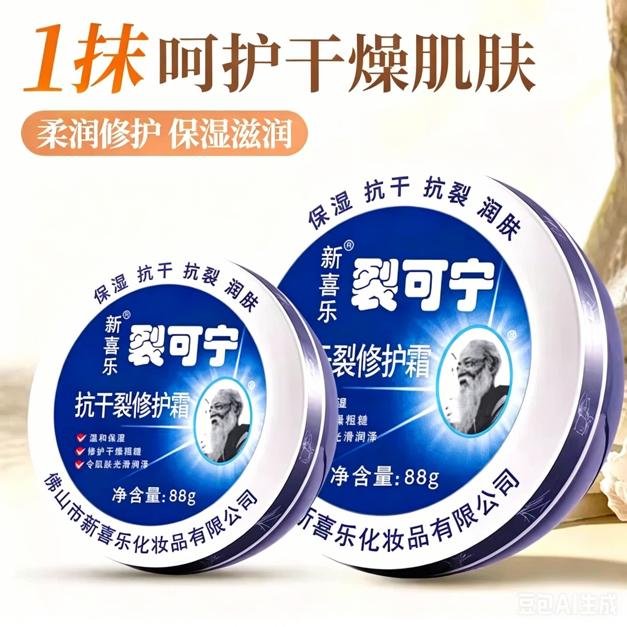 裂可宁霜滋润保湿抗干裂修护防干裂冻裂手足脚干龟裂膏脚后跟秋冬