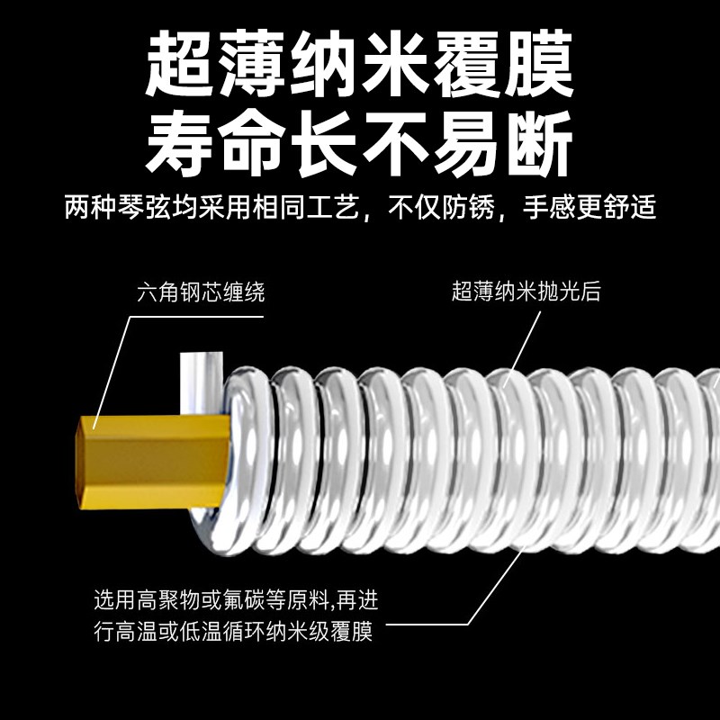 Winner赢家电吉他电贝斯琴弦镍合金覆膜防S锈电贝司弦线全套