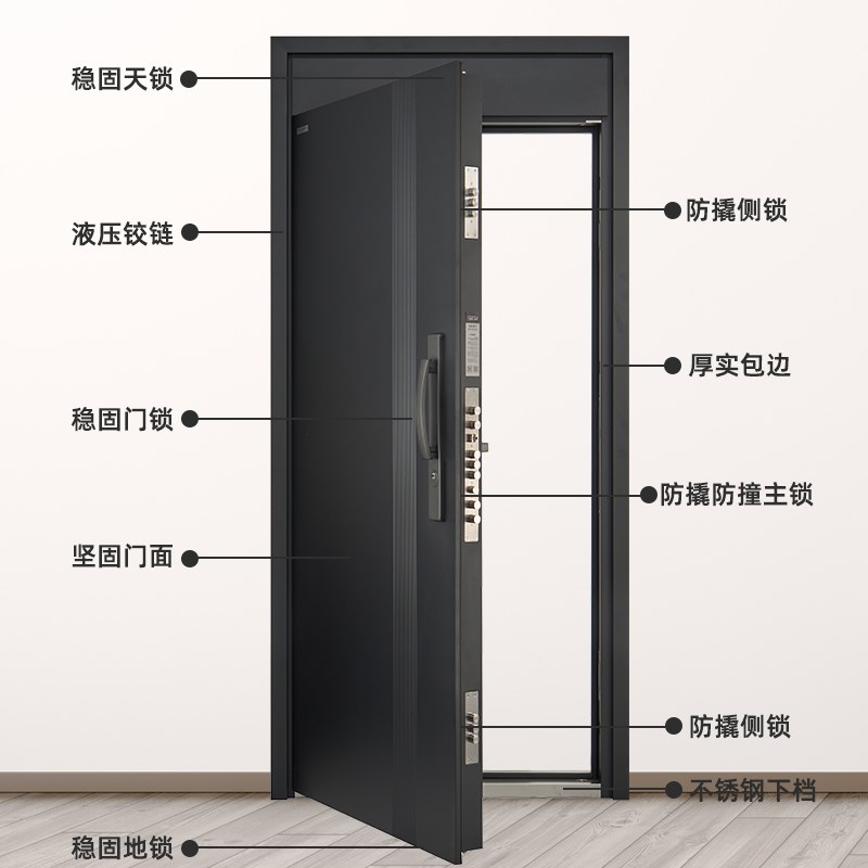 甲级防盗门进户门家用入户门安全门铝箔填充O三元乙丙密封条高门