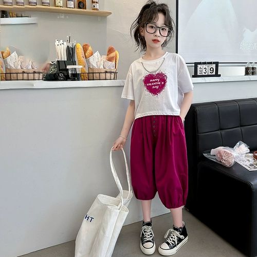 Фонарь, штаны, летняя летняя одежда, новая коллекция, в западном стиле, подходит для подростков, короткий рукав