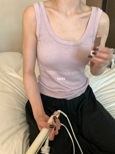 METWO U领日常通勤百搭休闲上衣20460 hers圆领背心女2025早春新款