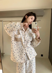 METWO 朴素的松弛感！田园家居服早春新款宽松舒适可外穿睡衣套装