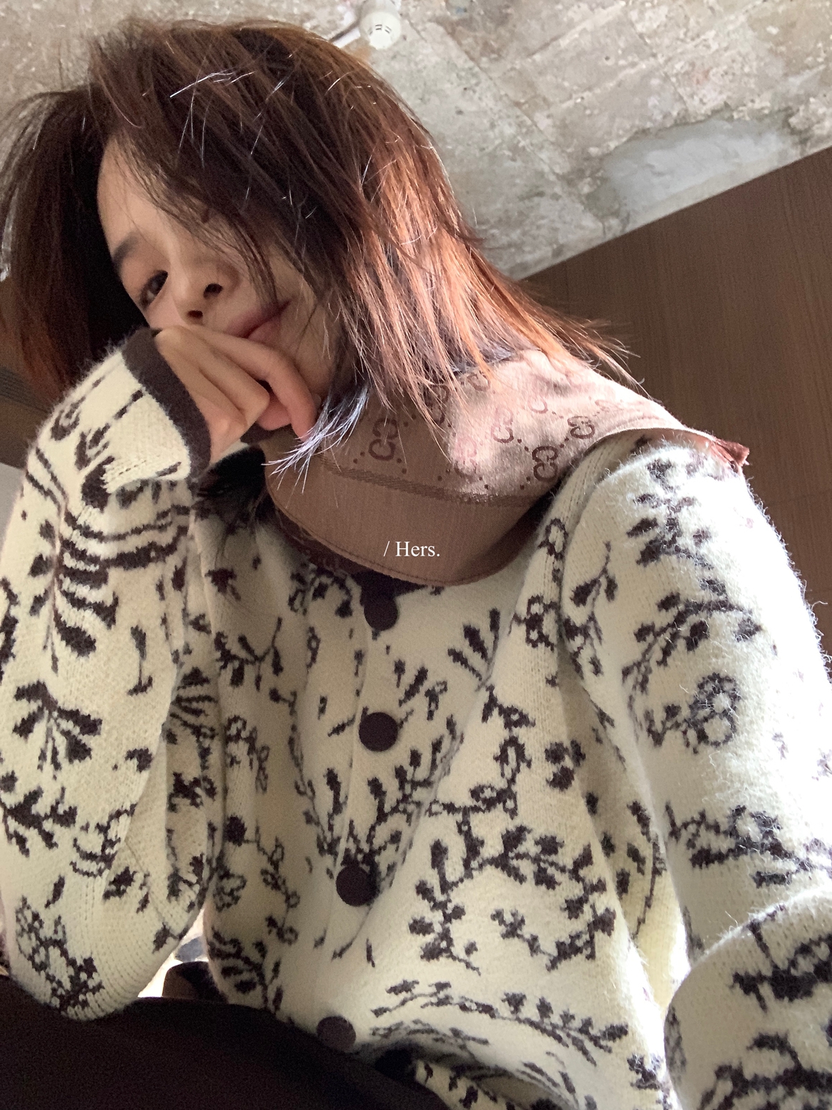 一勺甜 hers韩标!费尔岛保暖毛衣女2025秋冬保暖毛衣外套 92461#