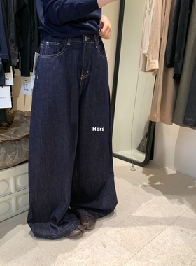一勺甜 hers秋上新！简约日常百搭通勤高腰阔腿牛仔裤  92138#