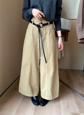 一勺甜 hers韩标！无敌好搭配~高腰阔腿直筒休闲裤女2025秋92240