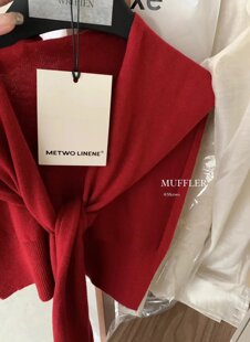 METWO安哥拉红披肩外搭女2024秋季新款韩系百搭洋气披肩围巾2115