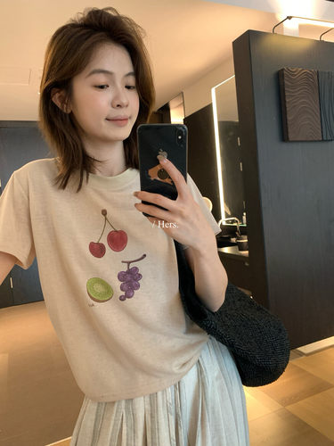 Hers小众图案水果短袖T恤女