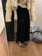 METWO黑色羊绒半身裙女 宽松秋冬针织高腰直筒百搭长裙1716