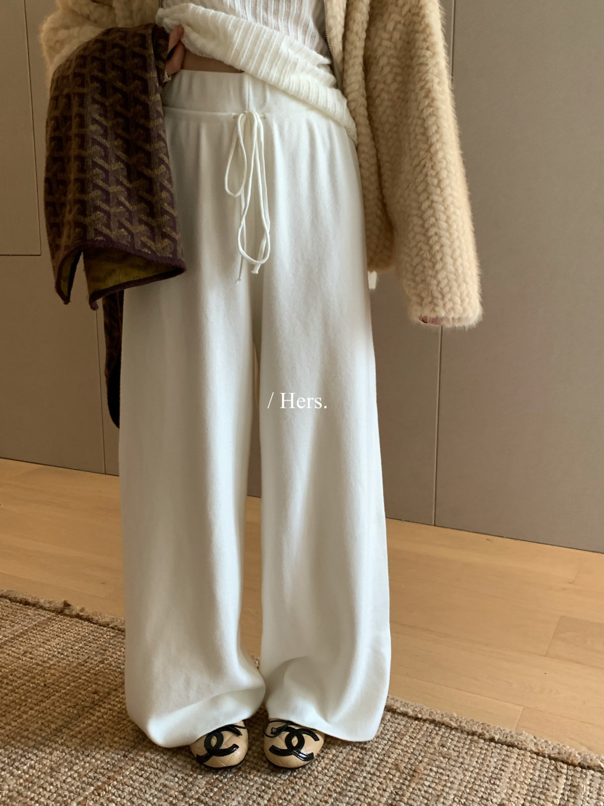 Hers大长腿裤针织羊绒休闲裤女