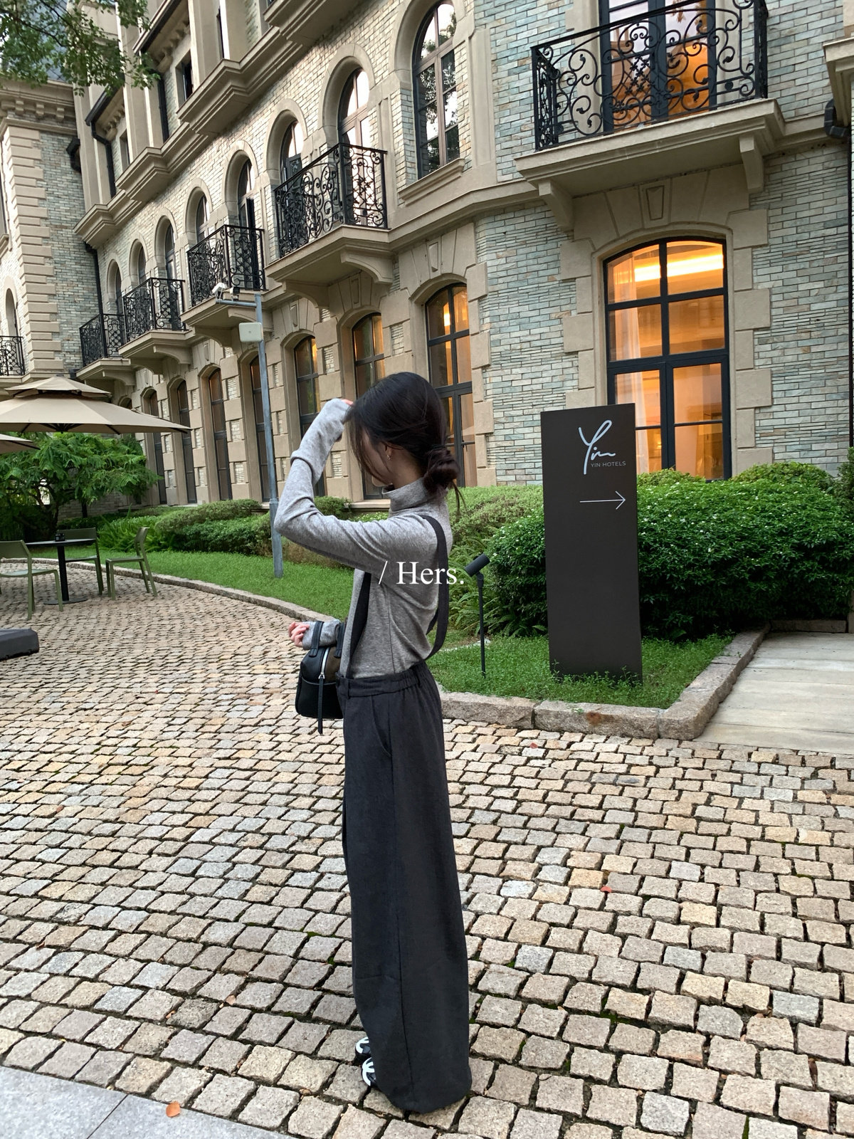Hers秋冬可拆卸肩带背带裤女