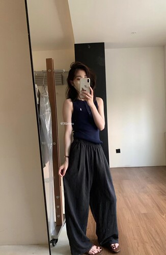 METWO慵懒松弛感 速干防晒汤汤裤女夏季薄款垂感显瘦直筒裤08570