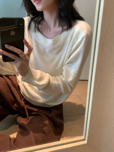 Hers气质日常可斜肩针织衫