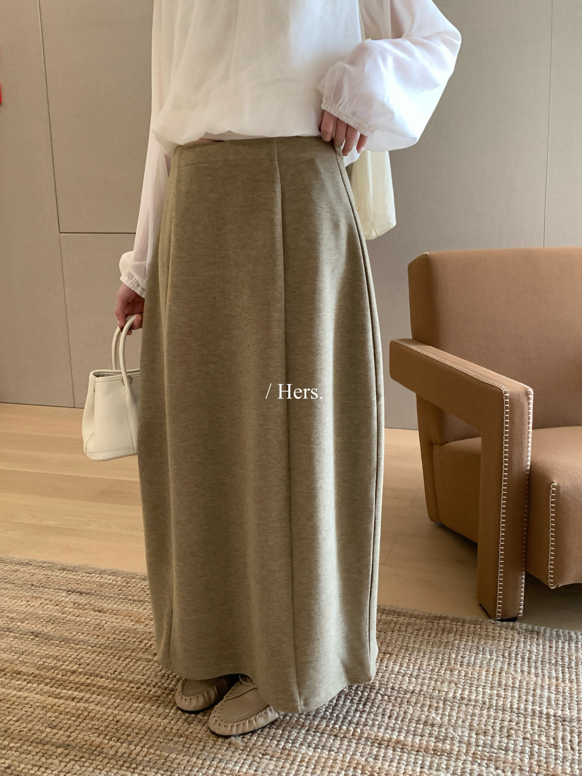 Hers日常通勤小花苞长款半身裙