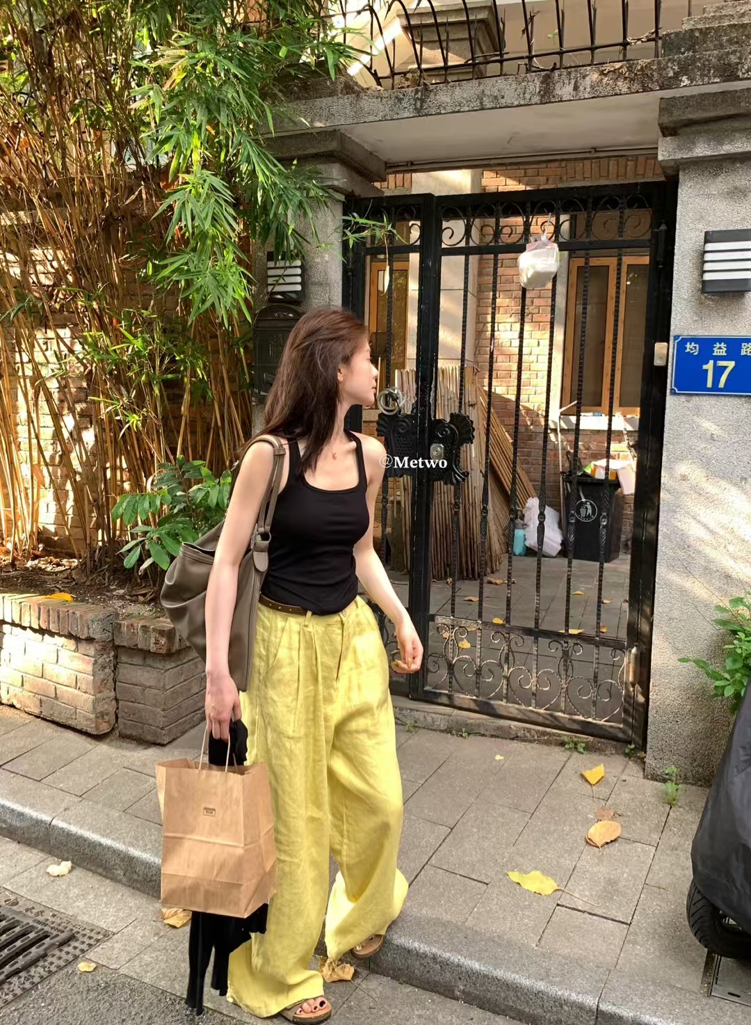 一勺甜麻料裤亚麻裤甜裤