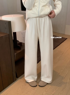 LIMON 柠檬 糯米裤！加厚奥丽绒高腰显瘦阔腿休闲裤  女冬季1199