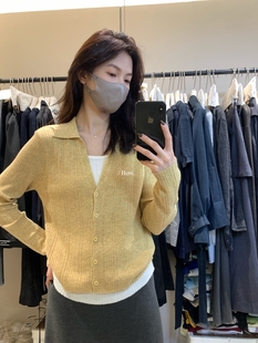 韩系休闲开衫 女2025秋季 92279 hers通勤假两件撞色针织衫 一勺甜