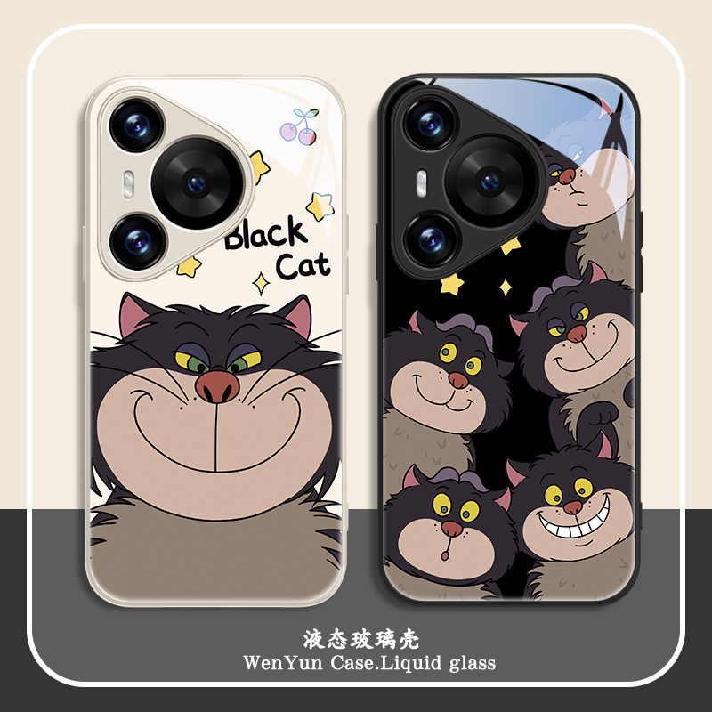 卡通适用华为系列手机壳玻璃