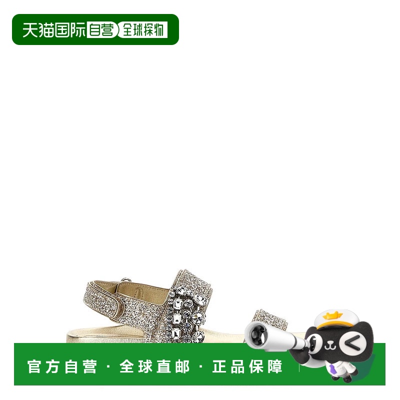 1h可退 JIMMY CHOO 女士凉鞋 VERITYSANDALFLATGKNSANDCRYSTAL