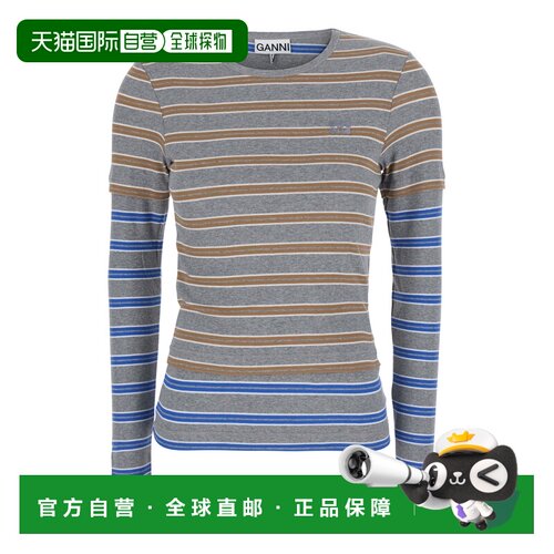 GANNI 女士T恤 A1040472799 AW2026 蓝色 Long Sl【付后1h可退】