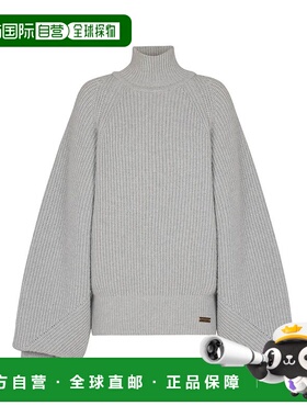 BALMAIN 女士针织衫 FF0KG025KJ229UB AW2025 灰色 高领罗纹针织