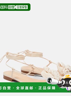 1h可退 潮奢 magda butrym 女士 钩编皮质凉鞋 001336