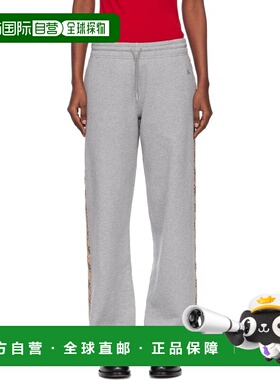 1h可退 潮奢 Burberry 巴宝莉 女士 灰色 Check Trim Cotton 运动