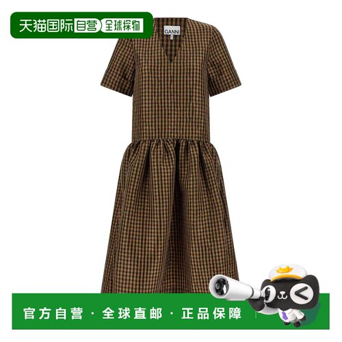 GANNI 女士连衣裙 A1030137925 SS2026 棕色 Taffet  Dress