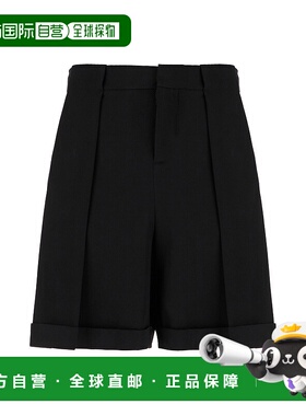 BALMAIN 男士短裤 EH1PA125WC090PA AW2025 黑色 Black wool berm