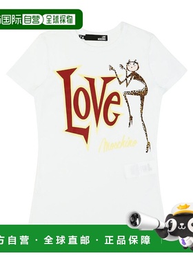 1h可退 MOSCHINO 女士衬衫 W4F7322M3517A00 SS2022 白色 印花T恤