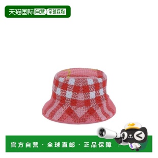BURBERRY 女士帽子 80565651 AW2022 红色 格纹渔夫帽盆帽