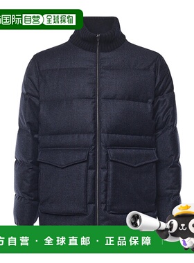 HERNO 男士外套 PI001301U334529200 AW2025 蓝色 罗纹高领羽绒服