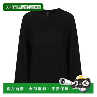 PINKO 女士针织衫 107207A3G1Z99 AW2026 黑色 长袖V领毛衣羊绒