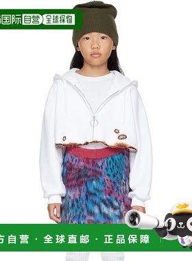 1h可退 潮奢 Doublet 女童 白色 Burning 儿童连帽衫童装 22AWK84