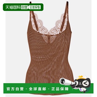 潮奢 女士 Saint 圣罗兰 蕾丝边罗纹针织真丝背心 Laurent 1h可退