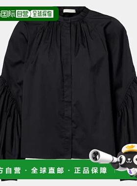 1h可退 潮奢 ULLA JOHNSON 女士 Rowena 棉质衫 black黑色 舒适时