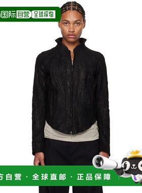 1h可退 潮奢 Julius 男士 黑色 Warped 皮革夹克 877BLM9皮夹克