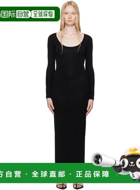 1h可退 潮奢 AYA MUSE 女士 黑色低圆领连衣裙 AMSS2569
