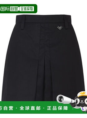 PRADA 女士半身裙 21Y0091WQ8SOOOF0002 AW2025 黑色包臀裙百褶裙