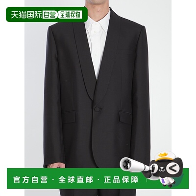 LOEWE 男士西服 H526Y03WC21100 AW2025 黑色和丝绸 羊毛夹克外套