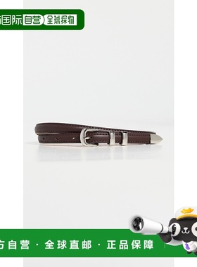 1h可退 潮奢 Shashi 女士 Lila 皮革棕色皮带  舒适时尚