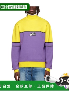 WE11DONE 男士针织毛衣 WDKT122617UYE AW2022 紫色 徽标高领针织