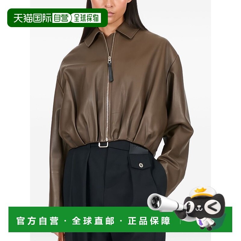 潮奢 LOEWE 罗意威 女士 垂褶短皮夾克 S359Y34LAN