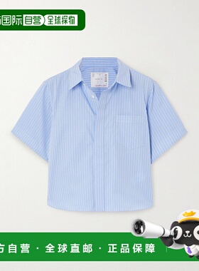 1h可退 潮奢 Sacai 女士 短款府绸衬衫 2508005 blue蓝色 舒适时