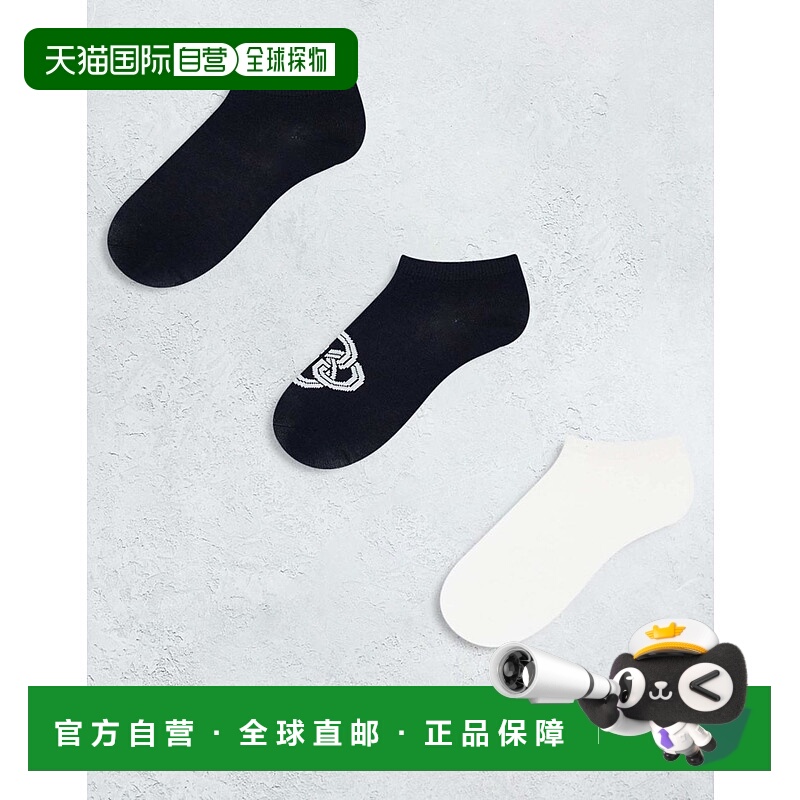 1h可退 潮奢 Gant 女士 GANT trainer 交织图案徽标白色袜子(三件