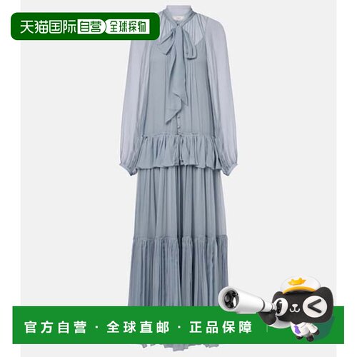 Chloe 蔻依 女士 荷叶边真丝棉布长款连衣裙