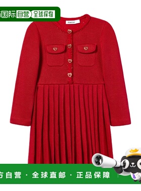 1h可退 SELF-PORTRAIT 女童连衣裙 RS25715SR SS2025 红色 针织褶