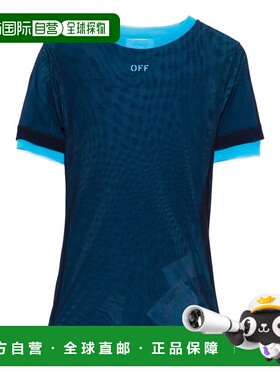 1h可退 潮奢 off-white 女士 灰白色网眼圆领 T 恤 OWAD27DF25JER